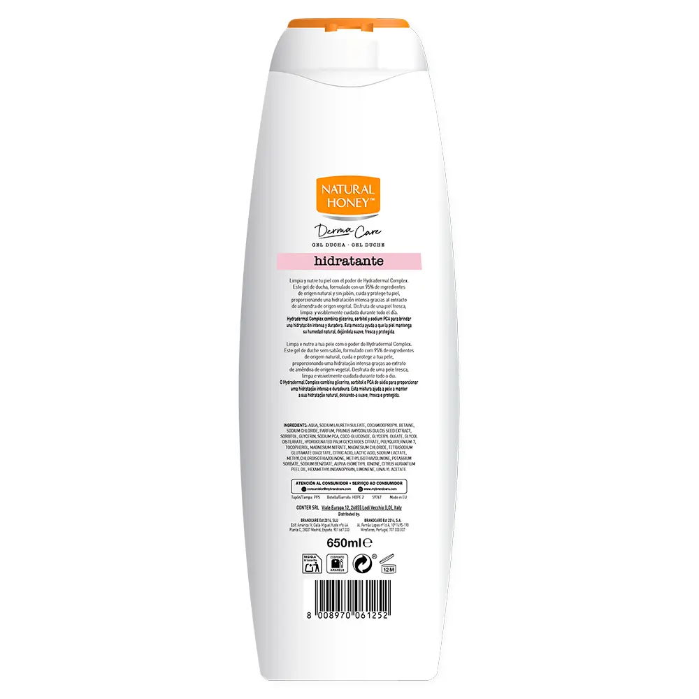 NATURAL HONEY DERMA CARE MOISTURIZING shower gel 650 ml