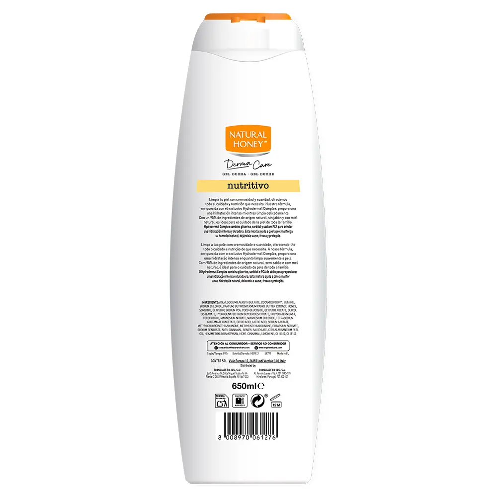 NATURAL HONEY DERMA CARE NOURISHING shower gel 650 ml