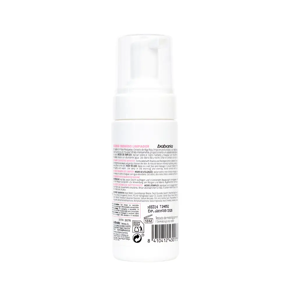 BABARIA ROSEHIP cleansing mousse 150 ml BABARIA ROSEHIP cleansing mousse 150 ml