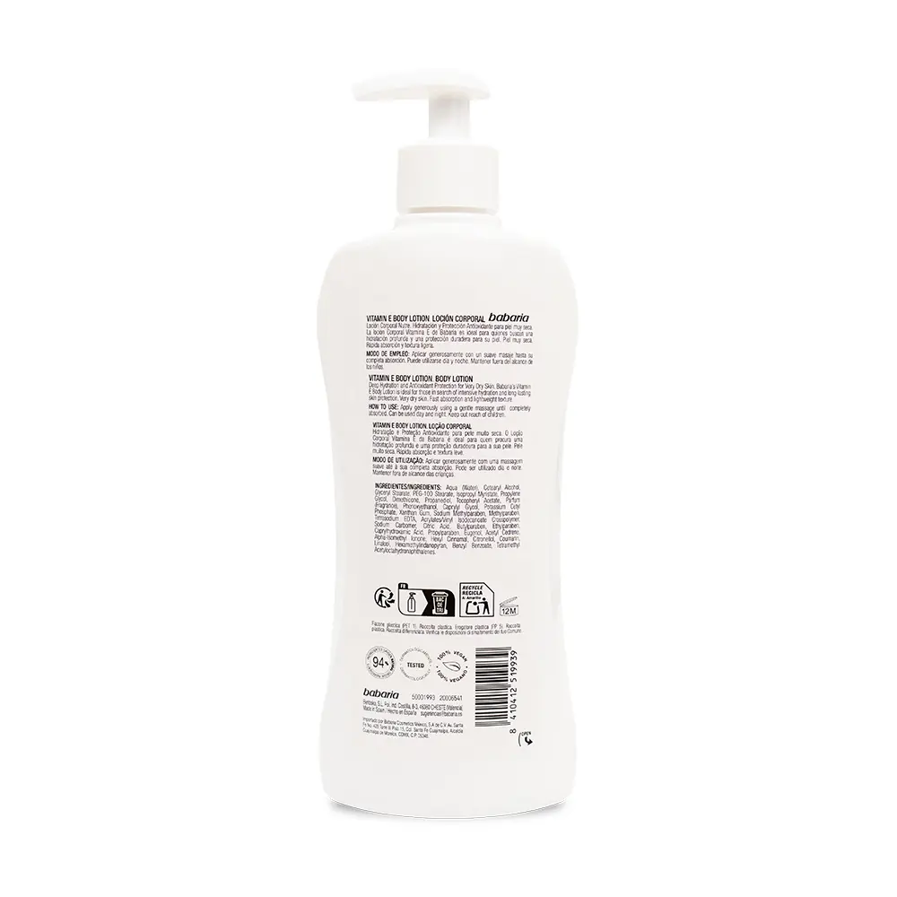BABARIA VITAMIN E body lotion 400 ml BABARIA VITAMIN E body lotion 400 ml