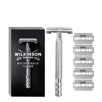 WILKINSON DOUBLE EDGE RAZOR machine + 6 refill blades (6 units) WILKINSON DOUBLE EDGE RAZOR machine + 6 refill blades (6 units)