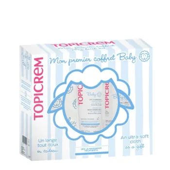 TOPICREM BABY MOISTURIZING MILK 500 ML + CLEANSING GEL 75 ML 2 units