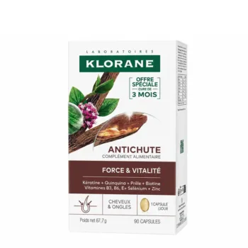 KLORANE QUININE anti-hair loss food supplement strength & vitality 90 units KLORANE QUININE anti-hair loss food supplement strength & vitality 90 units